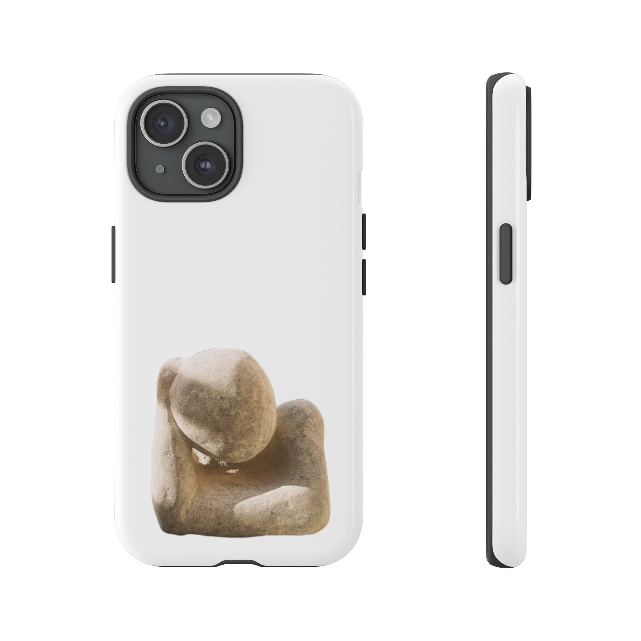 "Leaning Man" Phone Case — Minimalist Thoughtful Stone Sculpture Design