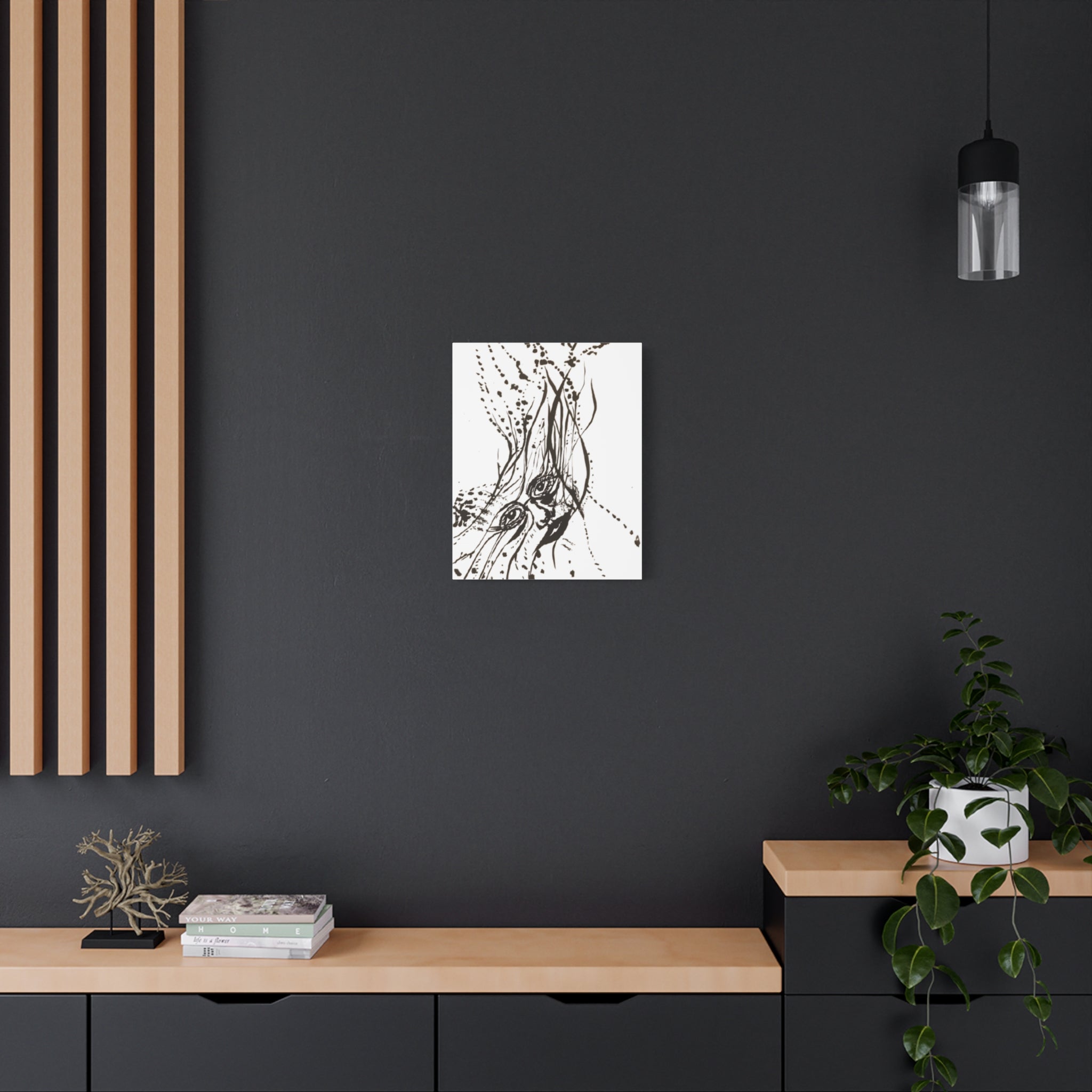 "The Ink Face" Abstract Face Art Canvas