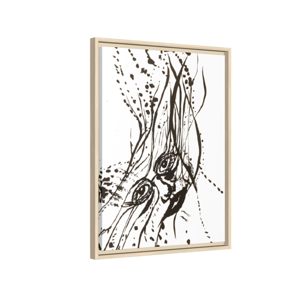 "The Ink Face" Framed Canvas Abstract Face Art Print