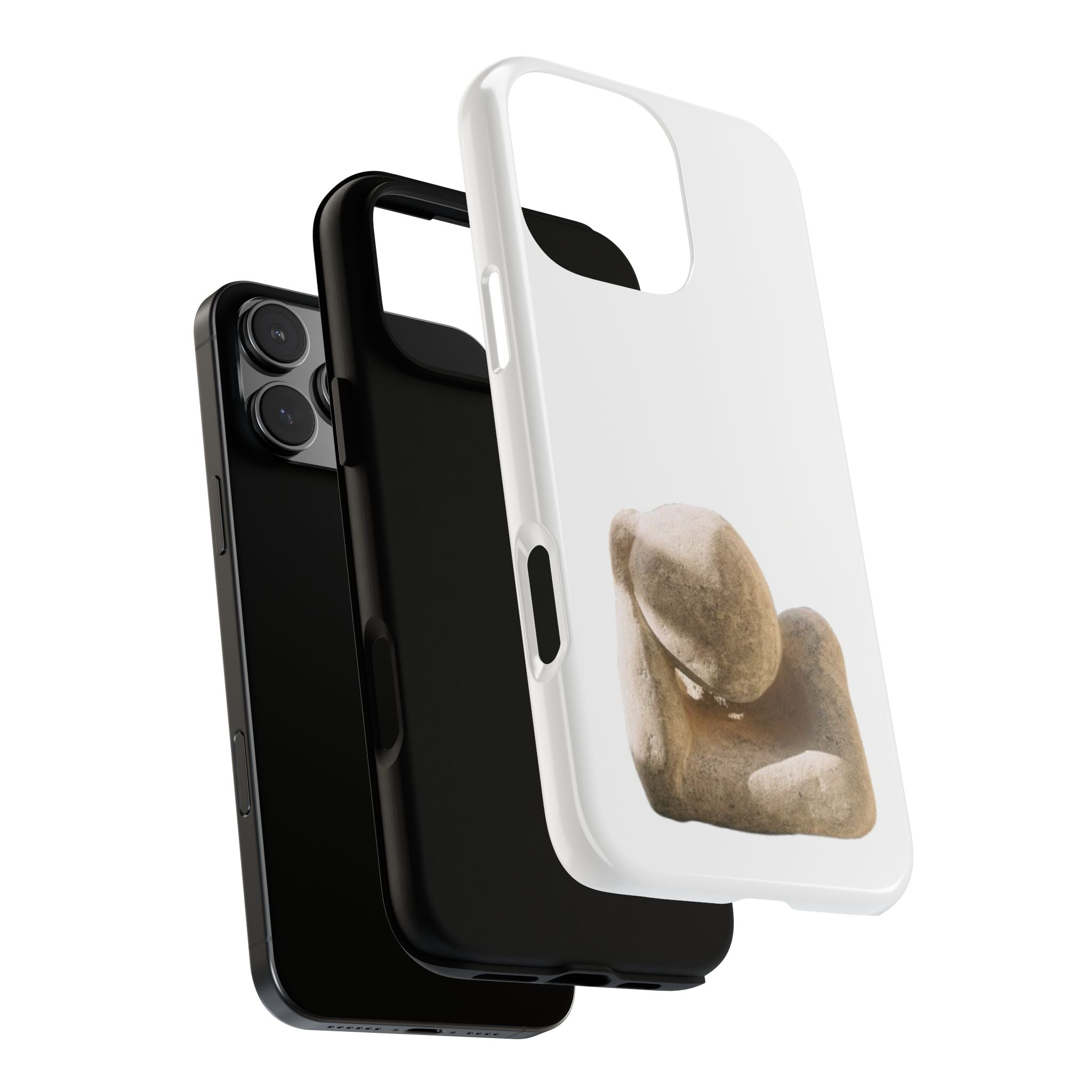 "Leaning Man" Phone Case — Minimalist Thoughtful Stone Sculpture Design
