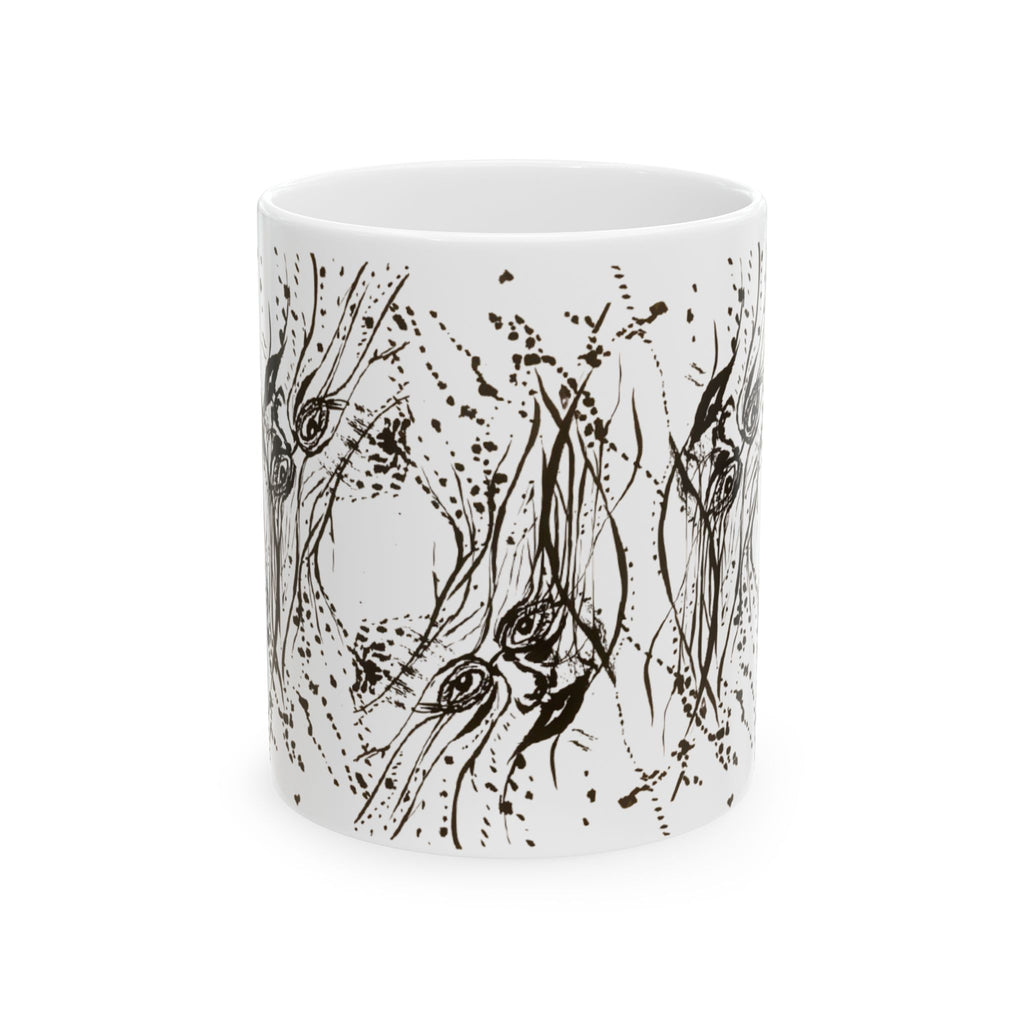 "Twin Faces" Pattern Coffee Cup (11oz)