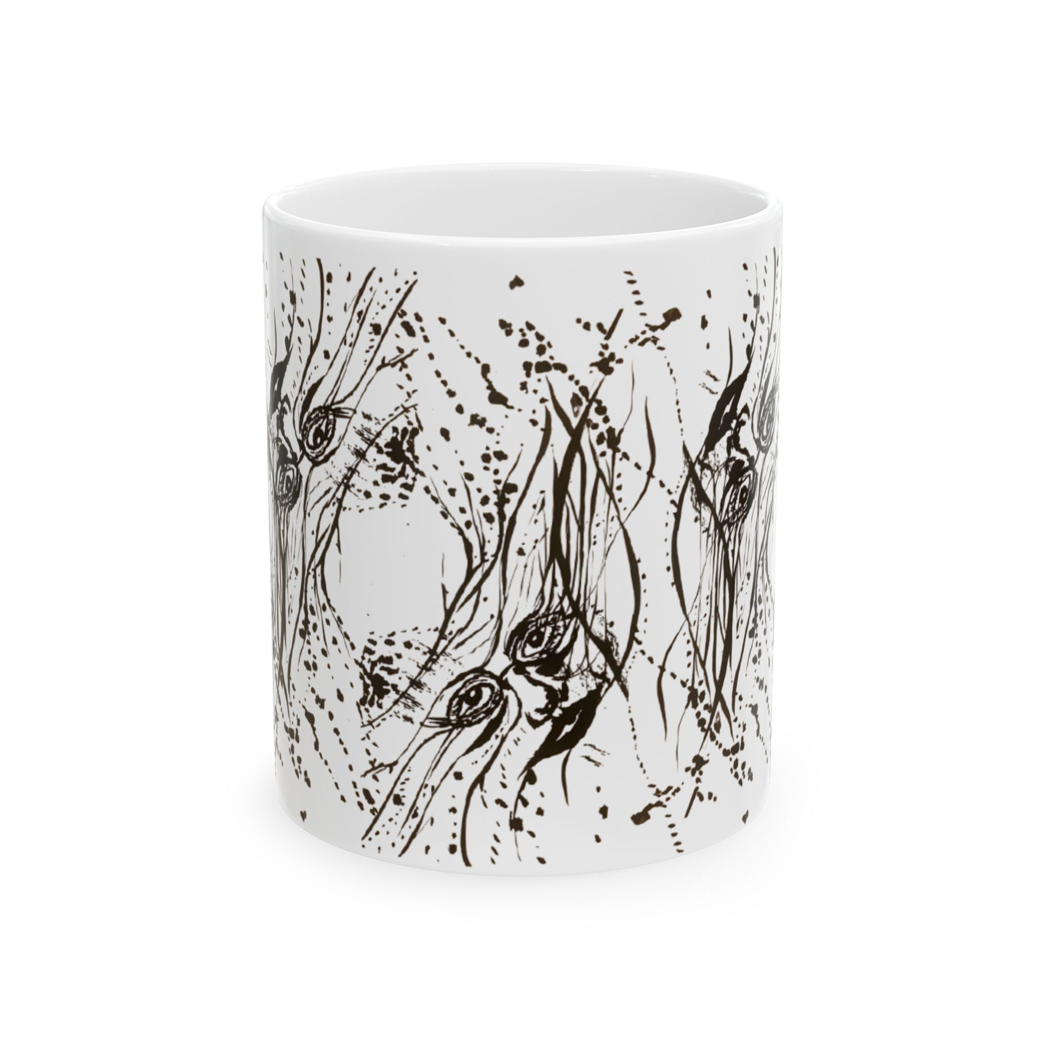 "Twin Faces" Pattern Coffee Cup (11oz)