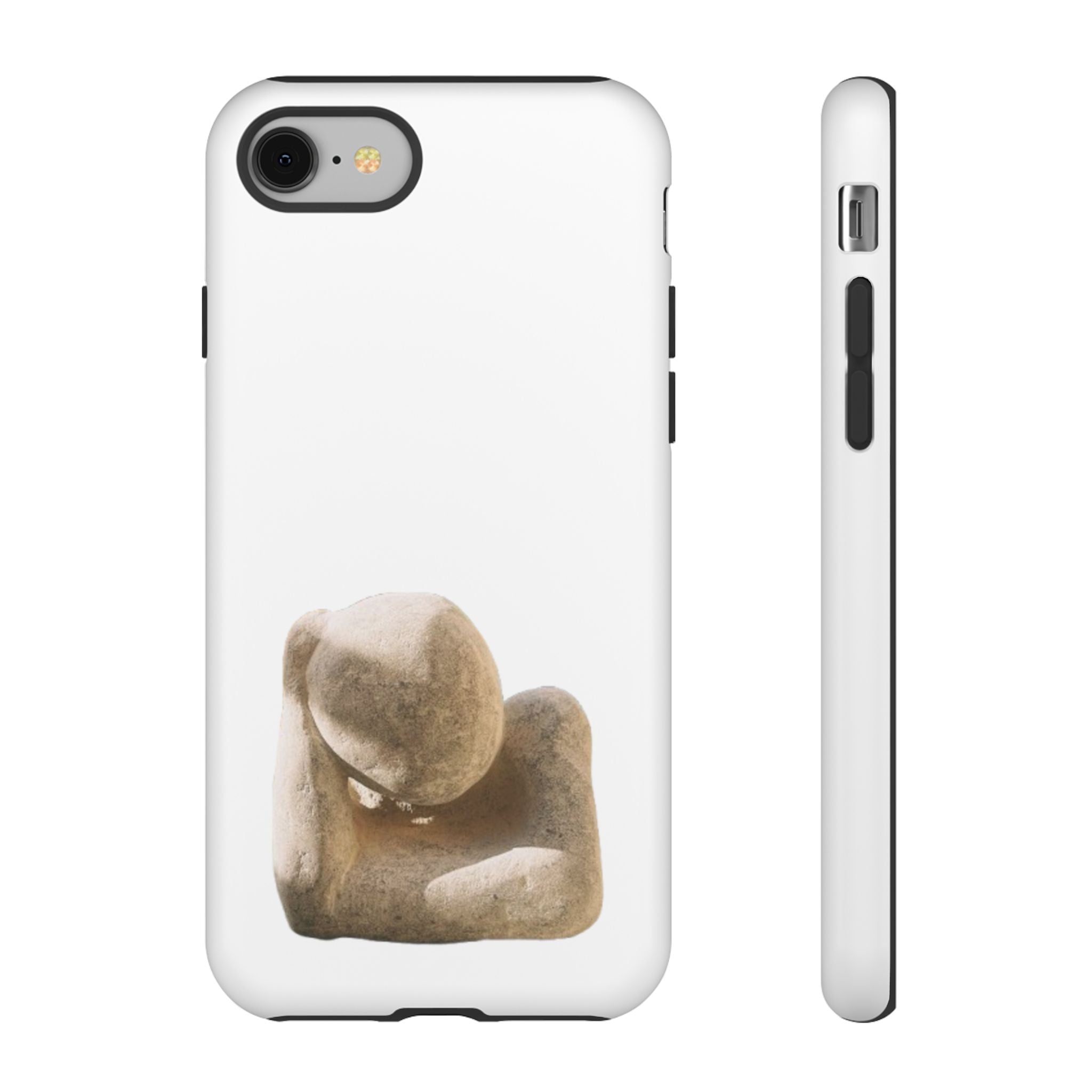 "Leaning Man" Phone Case — Minimalist Thoughtful Stone Sculpture Design