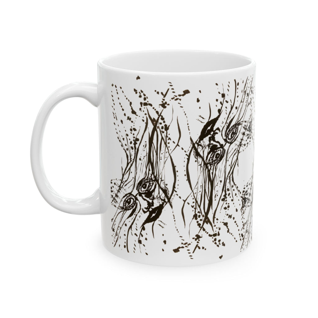 "Twin Faces" Pattern Coffee Cup (11oz)