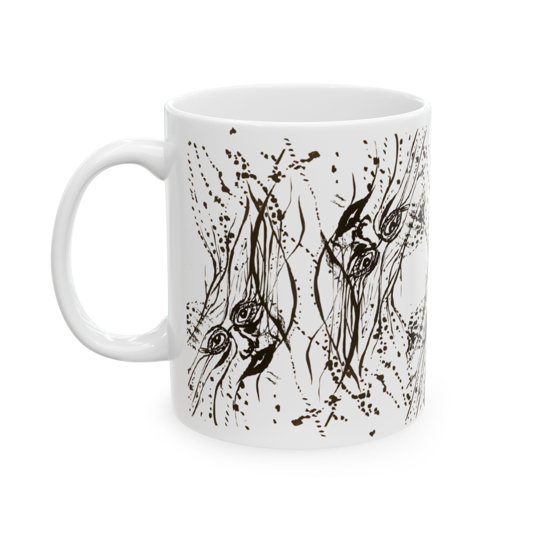 "Twin Faces" Pattern Coffee Cup (11oz)