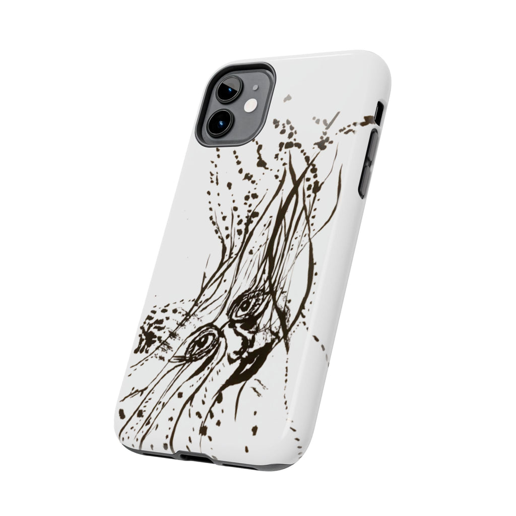 "Ink Face" Tough Phone Case — Abstract Ink Sketch Protective Cover