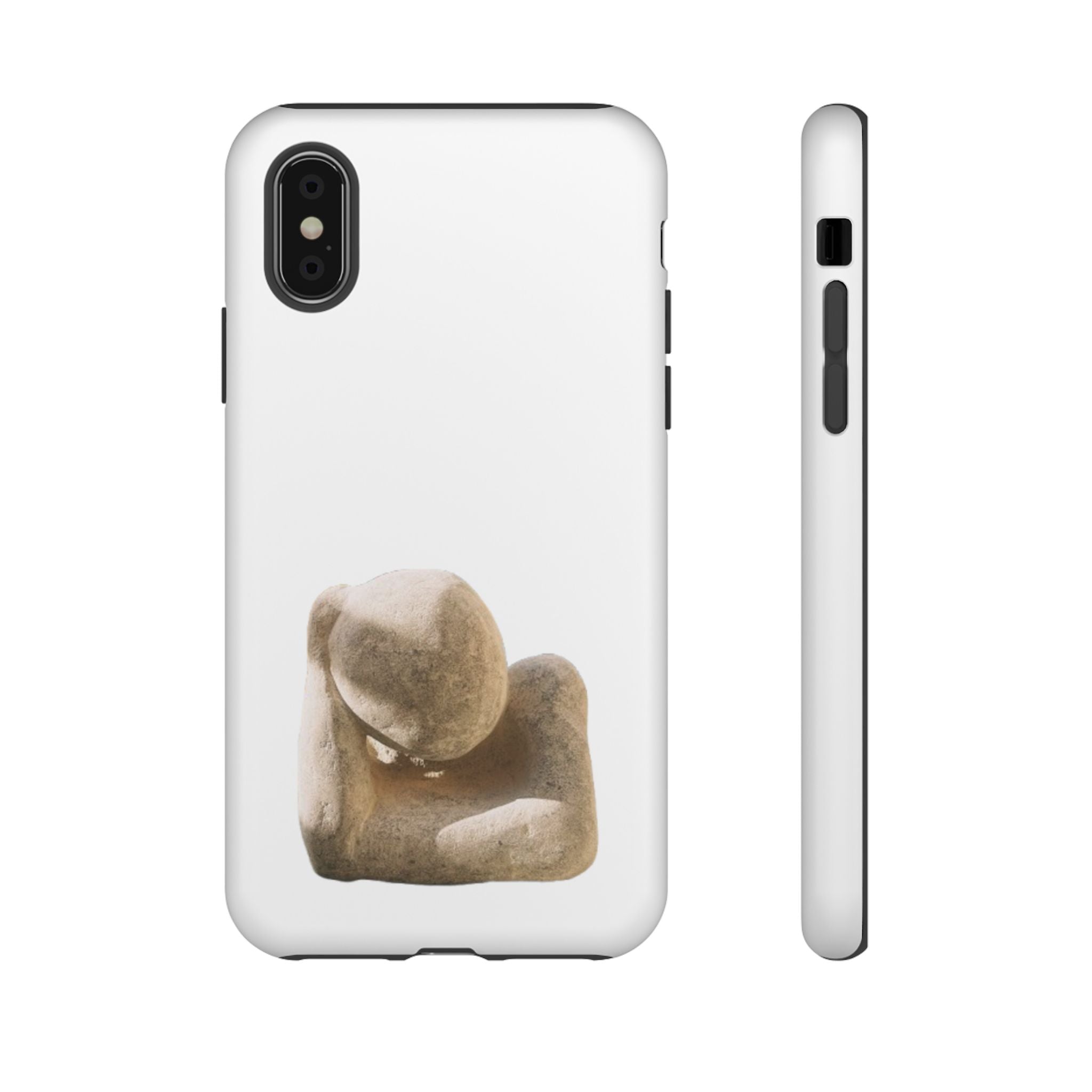 "Leaning Man" Phone Case — Minimalist Thoughtful Stone Sculpture Design