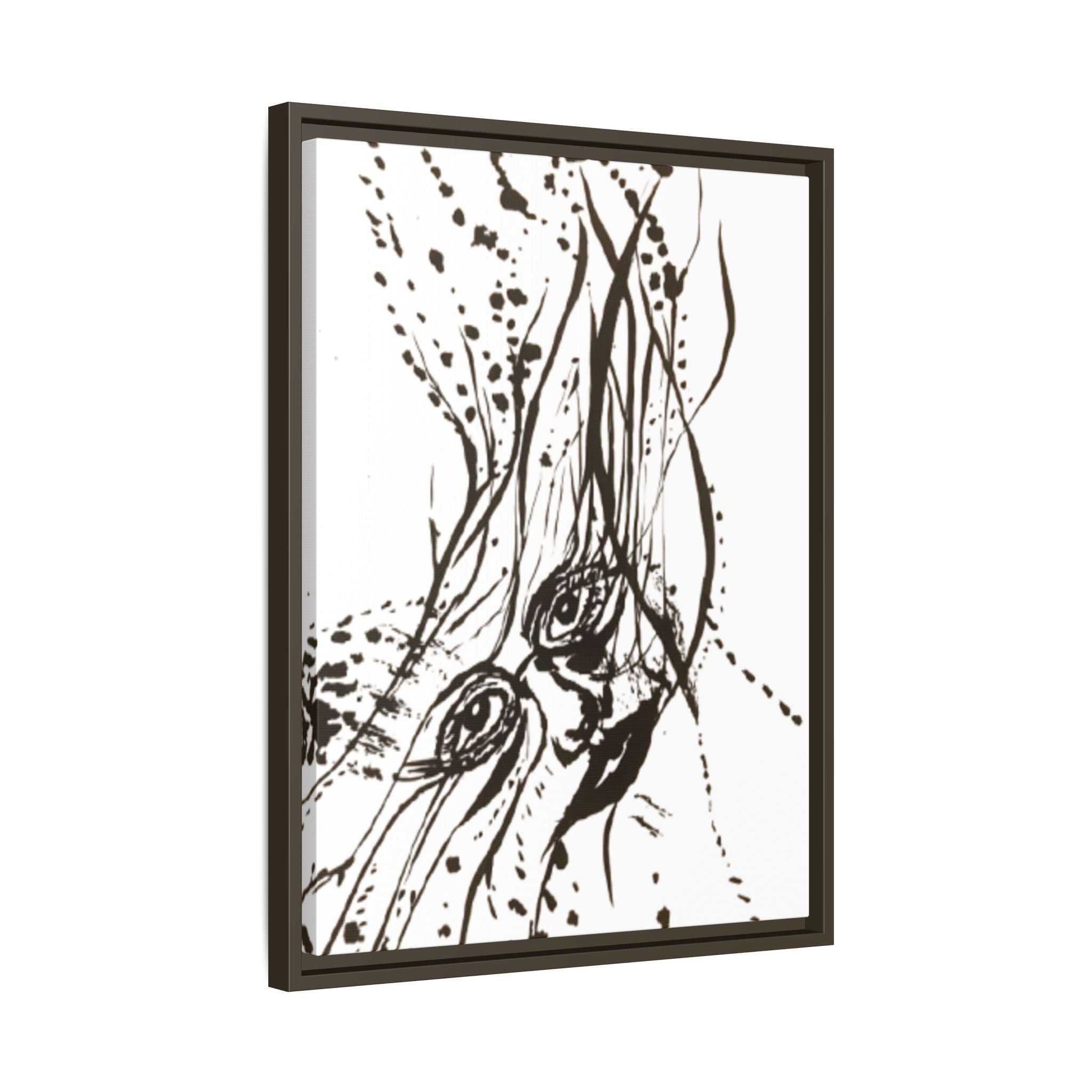 "The Ink Face" Framed Canvas Abstract Face Art Print