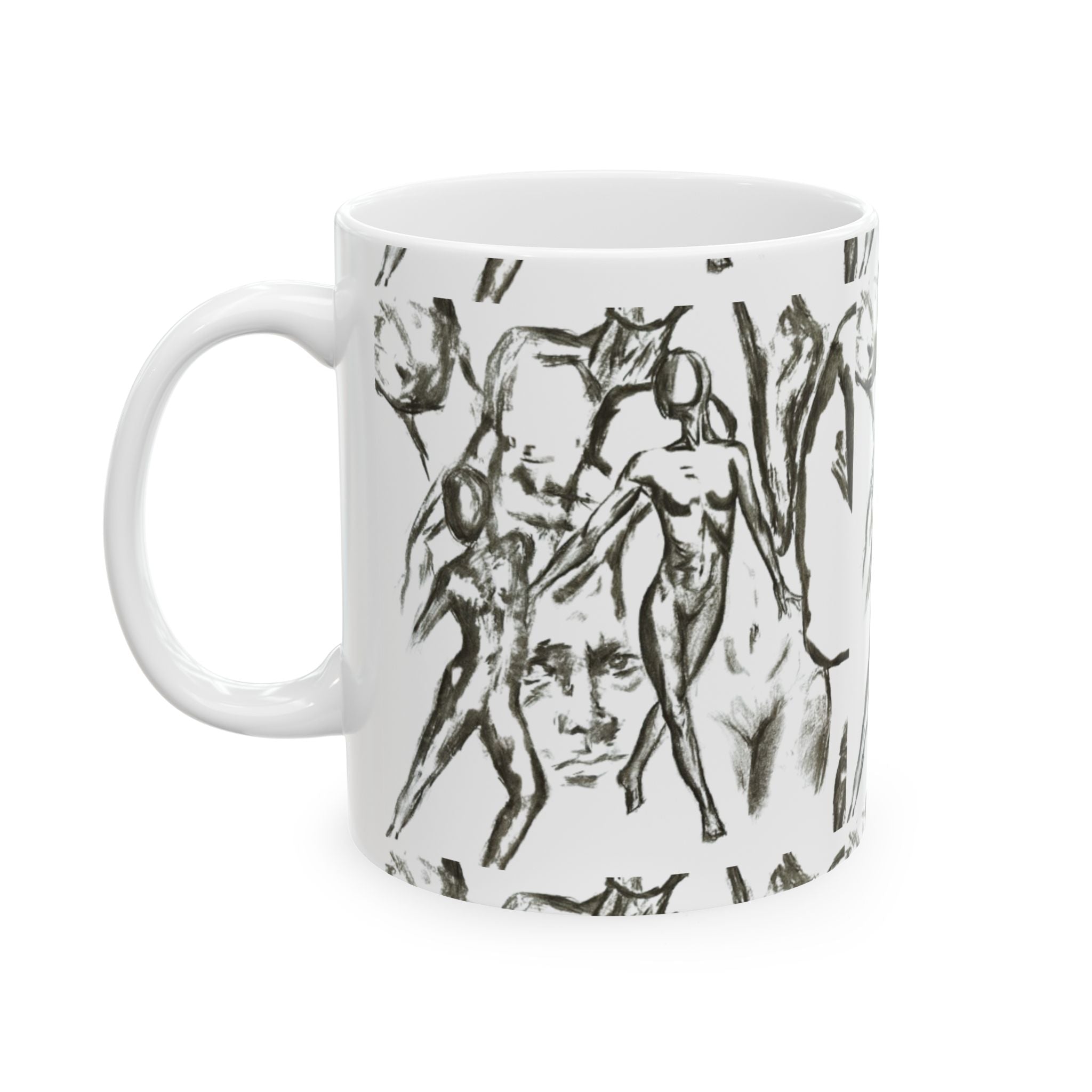 Abstract "The Figures" Sketch Ceramic Mug (11oz/15oz)