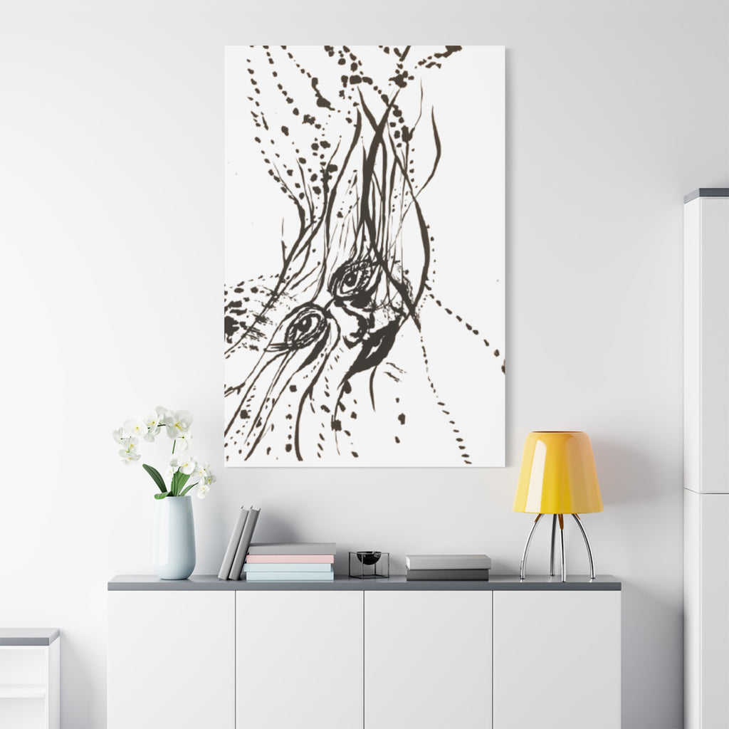 "The Ink Face" Abstract Face Art Canvas
