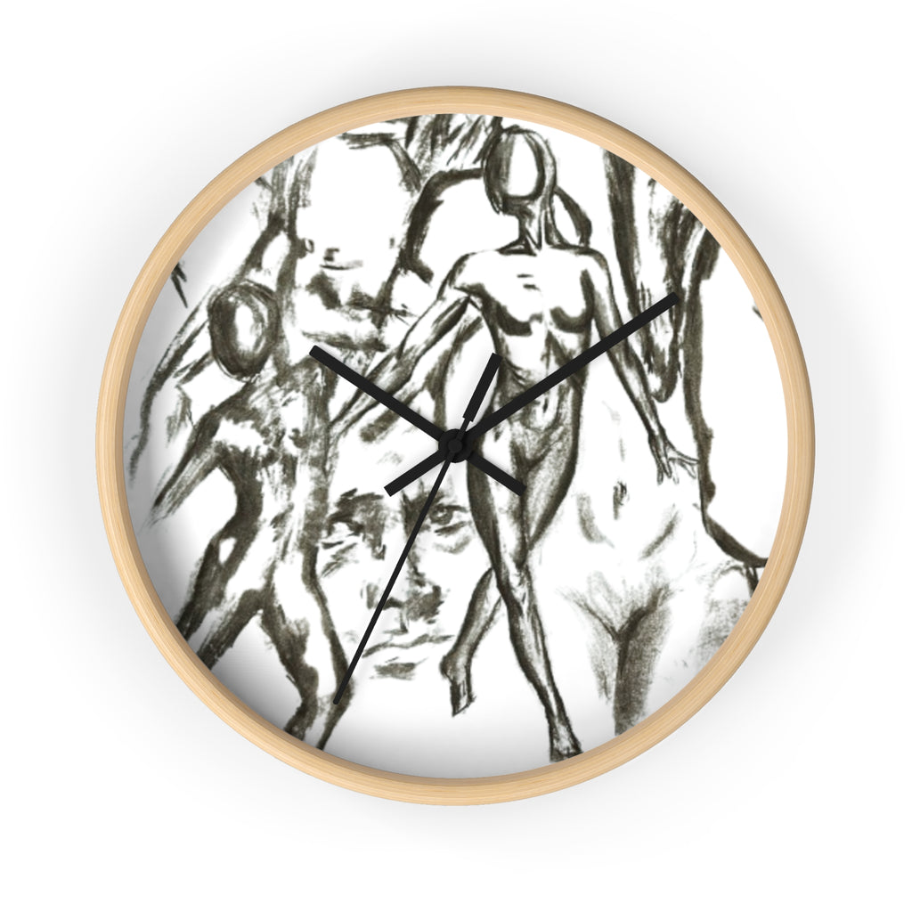"The Figures" Minimalist Figure Sketch Wall Clock
