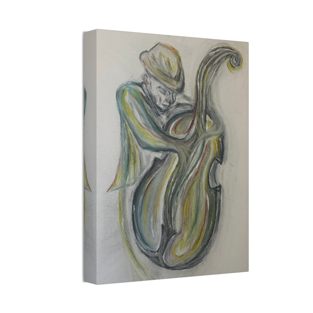 "The Jazz Player" Hand-Drawn Art Canvas