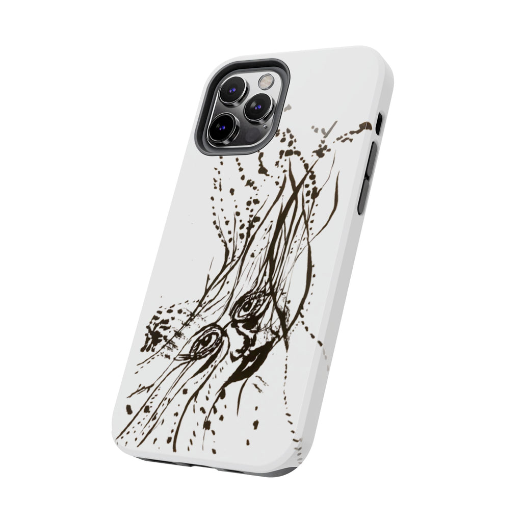 "Ink Face" Tough Phone Case — Abstract Ink Sketch Protective Cover
