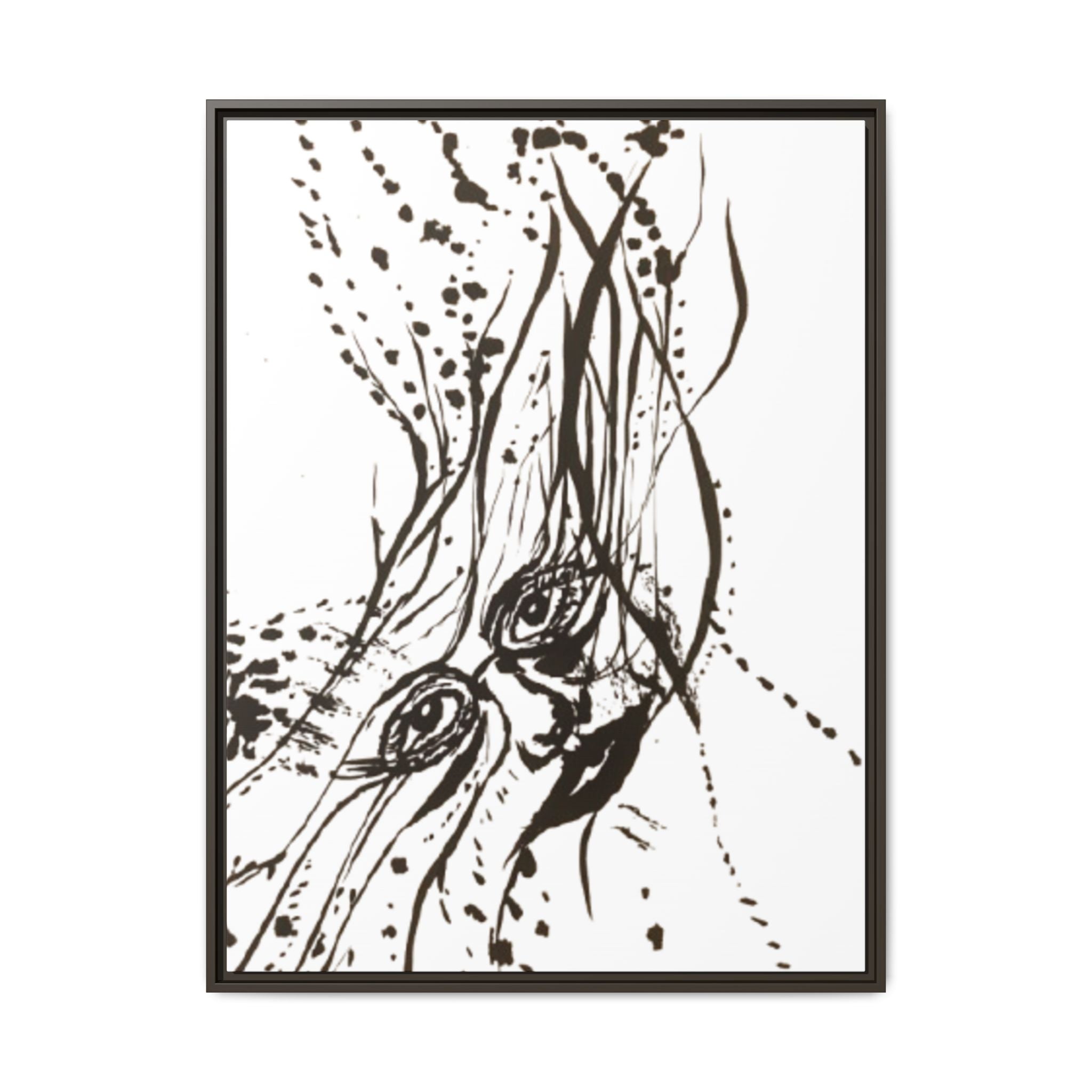 "The Ink Face" Framed Canvas Abstract Face Art Print