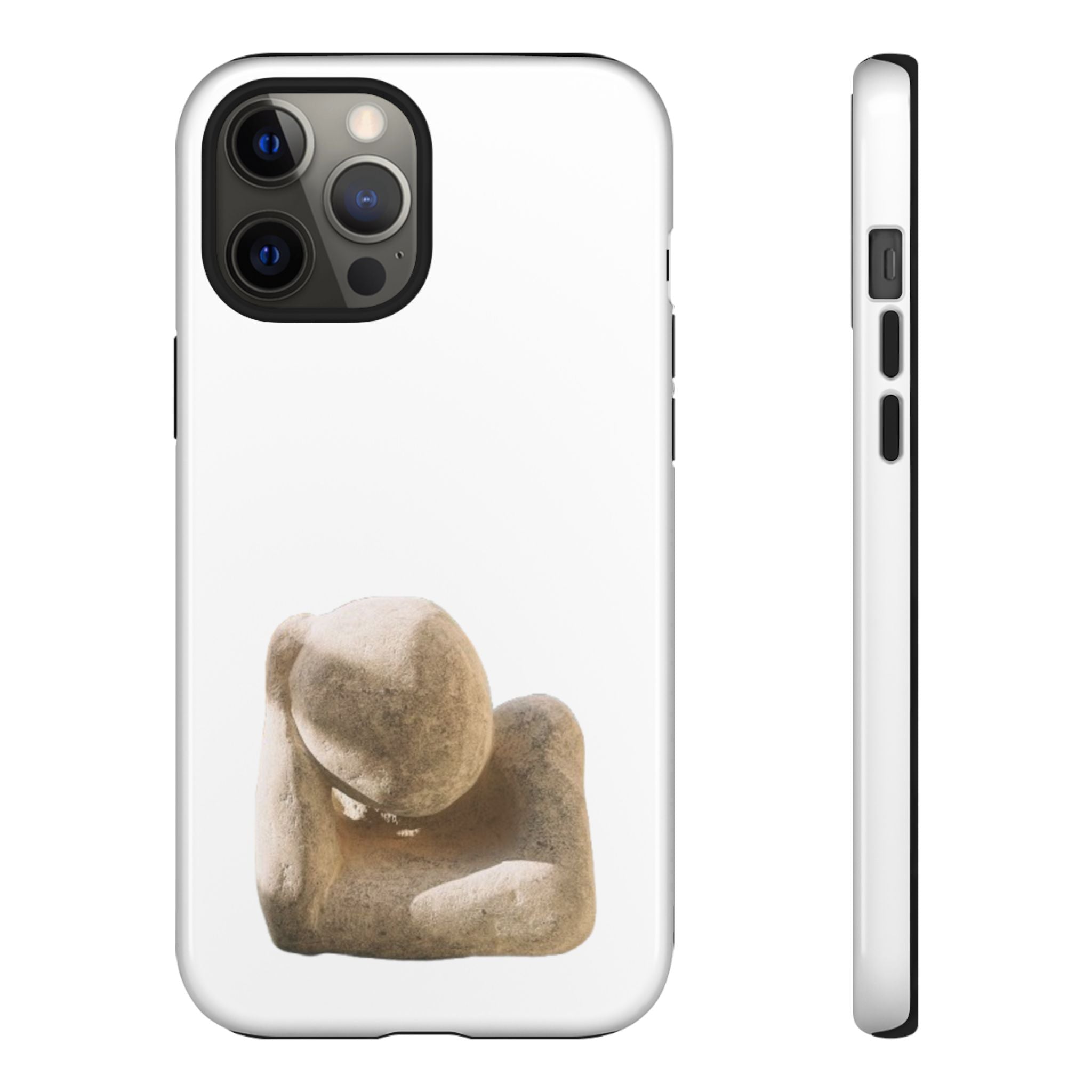 "Leaning Man" Phone Case — Minimalist Thoughtful Stone Sculpture Design