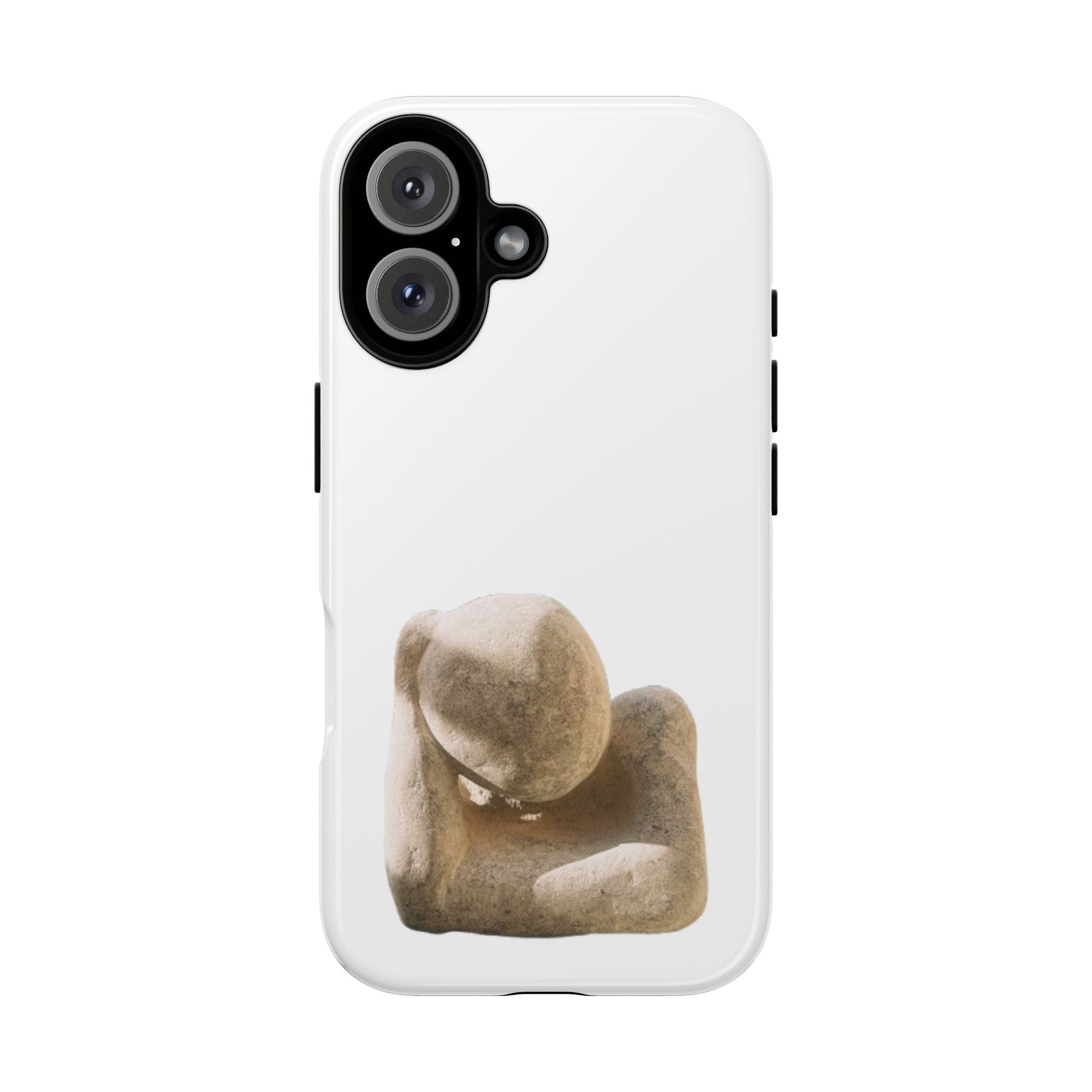 "Leaning Man" Phone Case — Minimalist Thoughtful Stone Sculpture Design