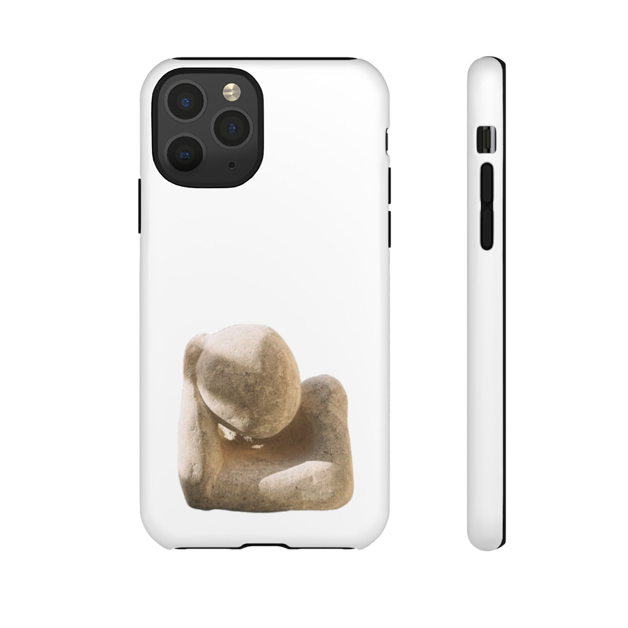"Leaning Man" Phone Case — Minimalist Thoughtful Stone Sculpture Design