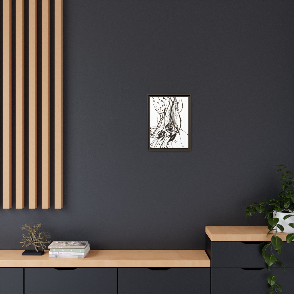 "The Ink Face" Framed Canvas Abstract Face Art Print