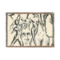 "The Figures" Abstract Drawing Throw Blanket