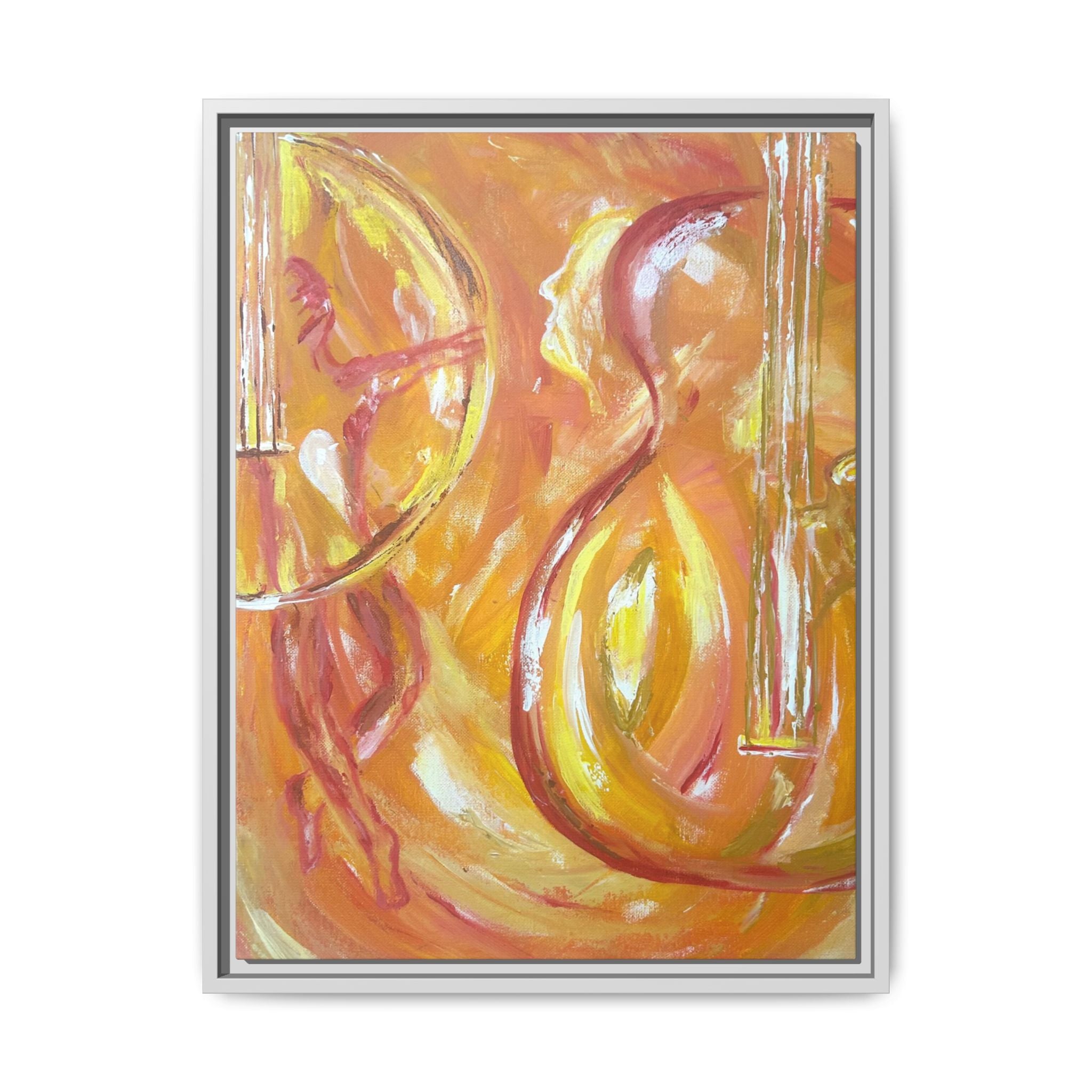"Guitar People" Matte Framed Canvas