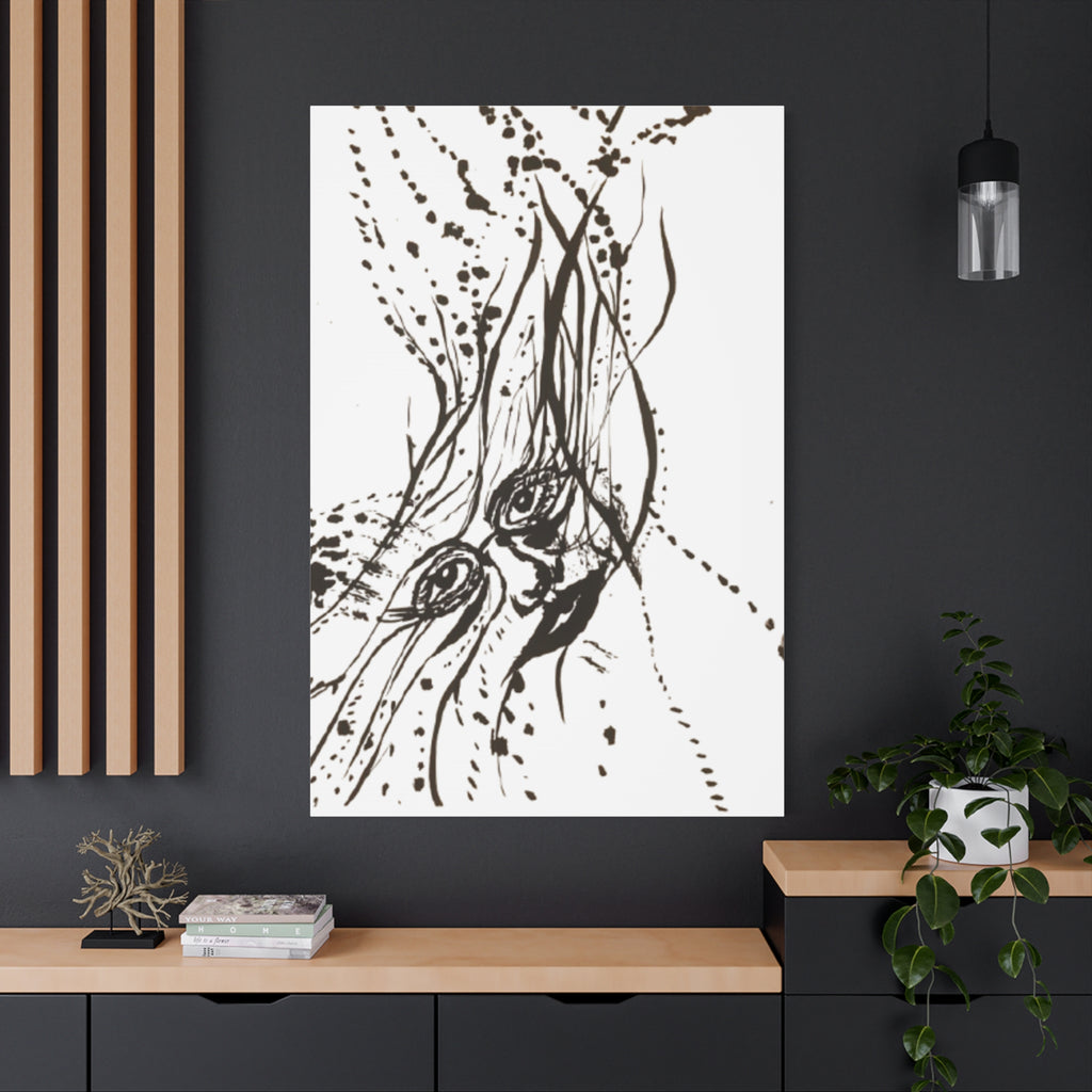 "The Ink Face" Abstract Face Art Canvas