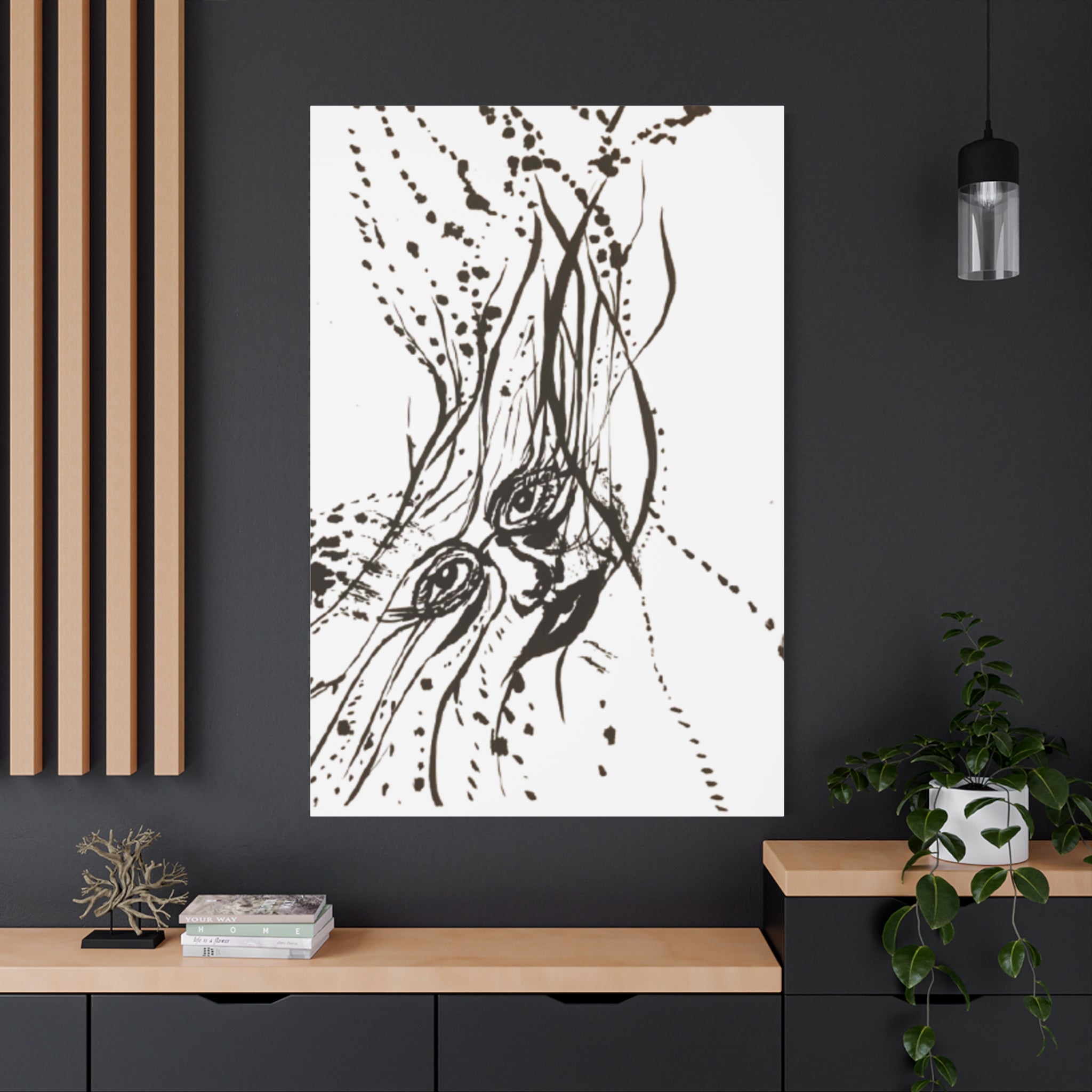 "The Ink Face" Abstract Face Art Canvas
