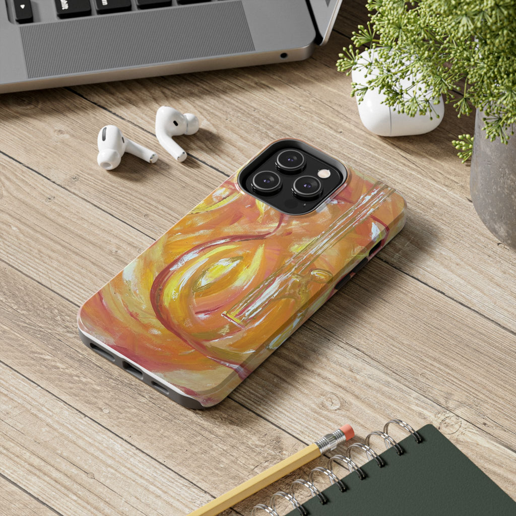 "Guitar People" Abstract Warm Guitar Art Phone Case