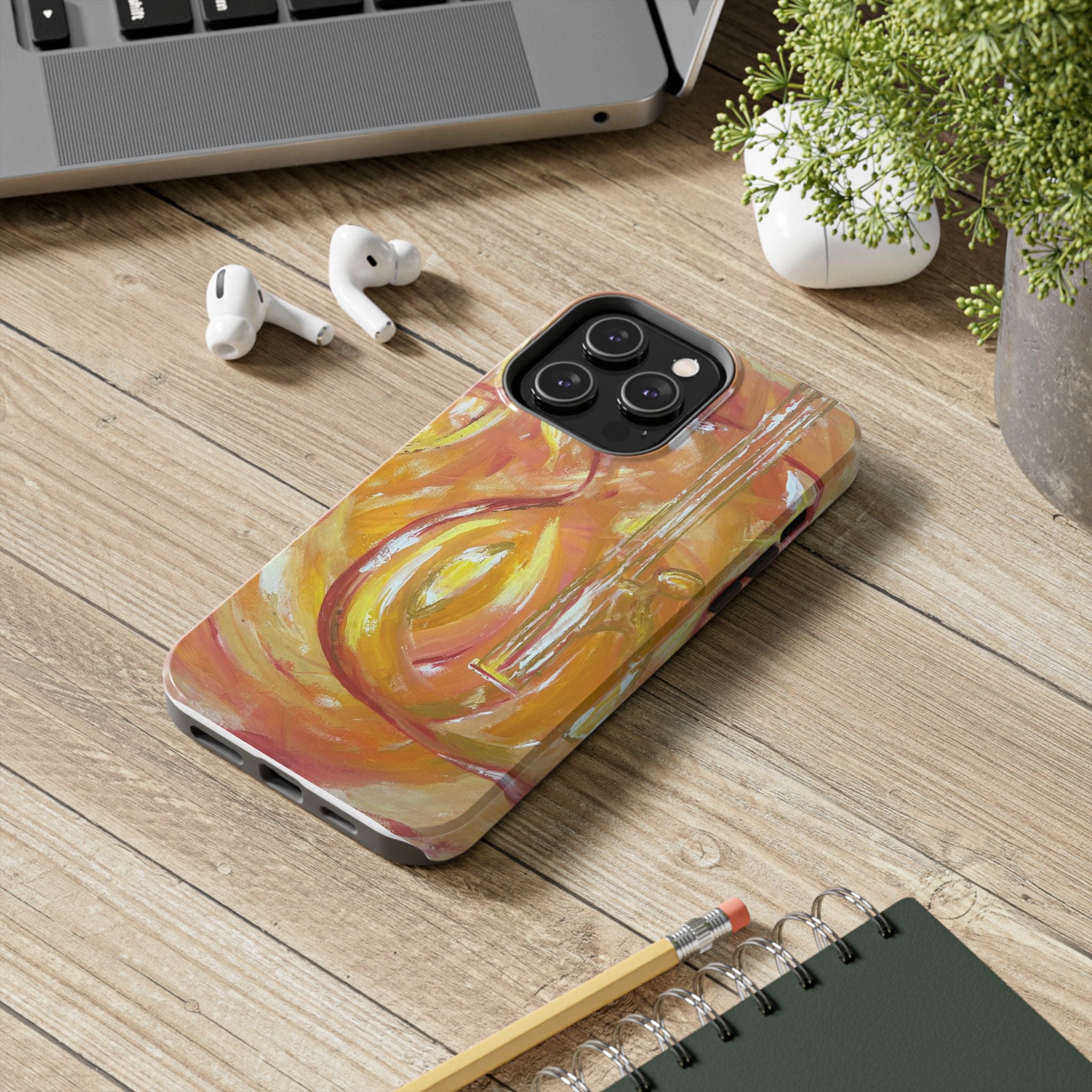 "Guitar People" Abstract Warm Guitar Art Phone Case