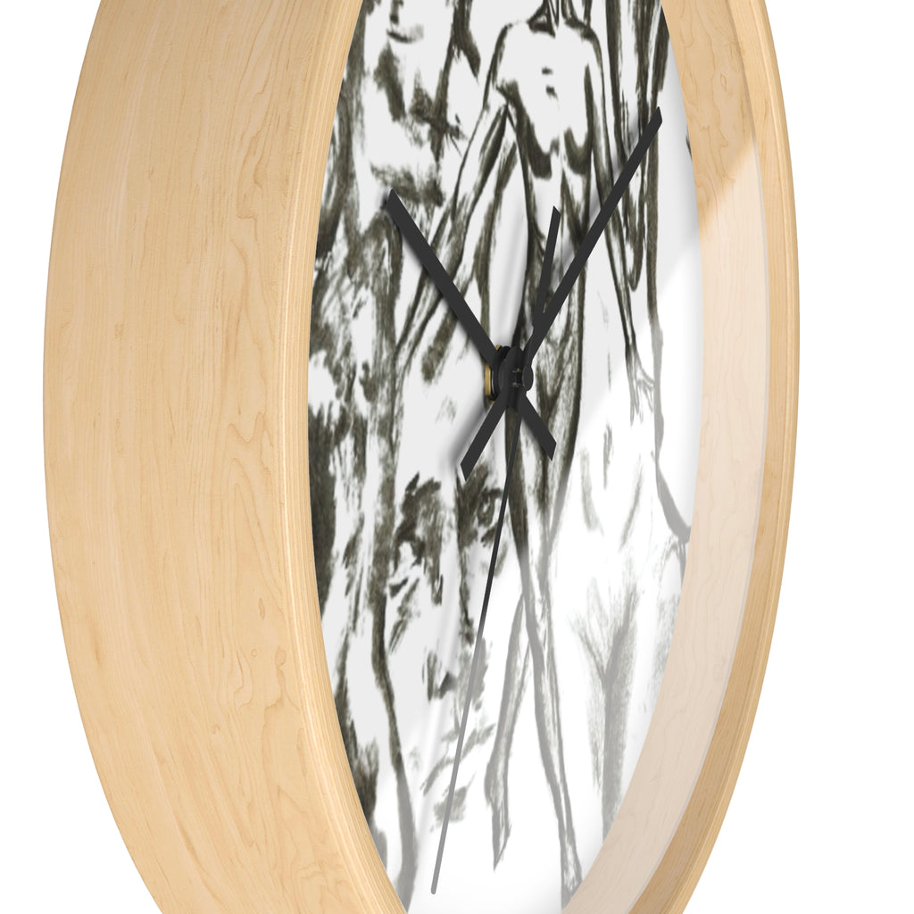 "The Figures" Minimalist Figure Sketch Wall Clock