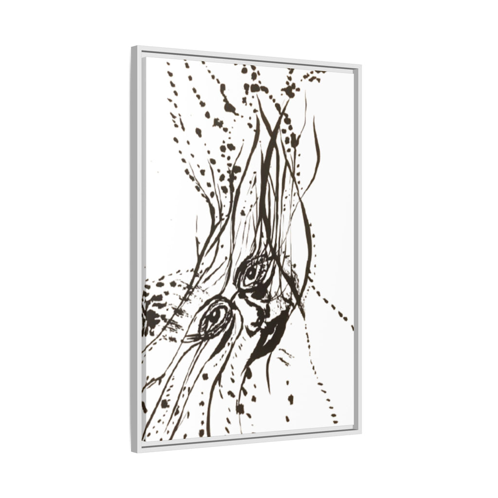 "The Ink Face" Framed Canvas Abstract Face Art Print