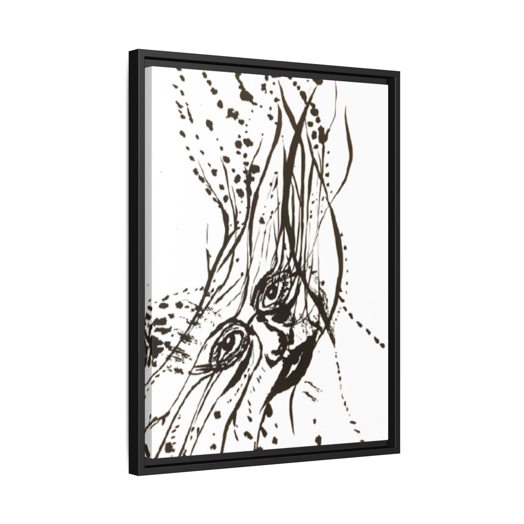"The Ink Face" Framed Canvas Abstract Face Art Print