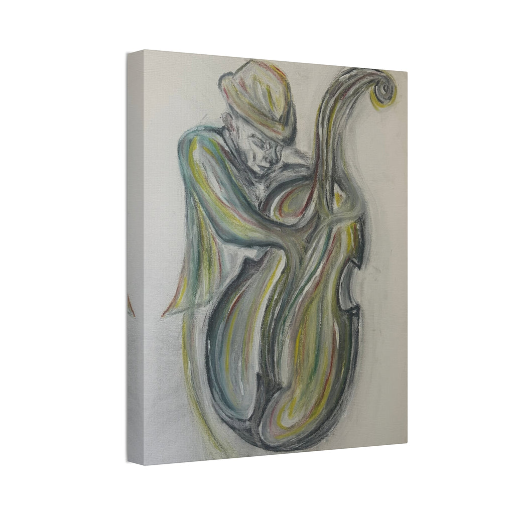 "The Jazz Player" Hand-Drawn Art Canvas