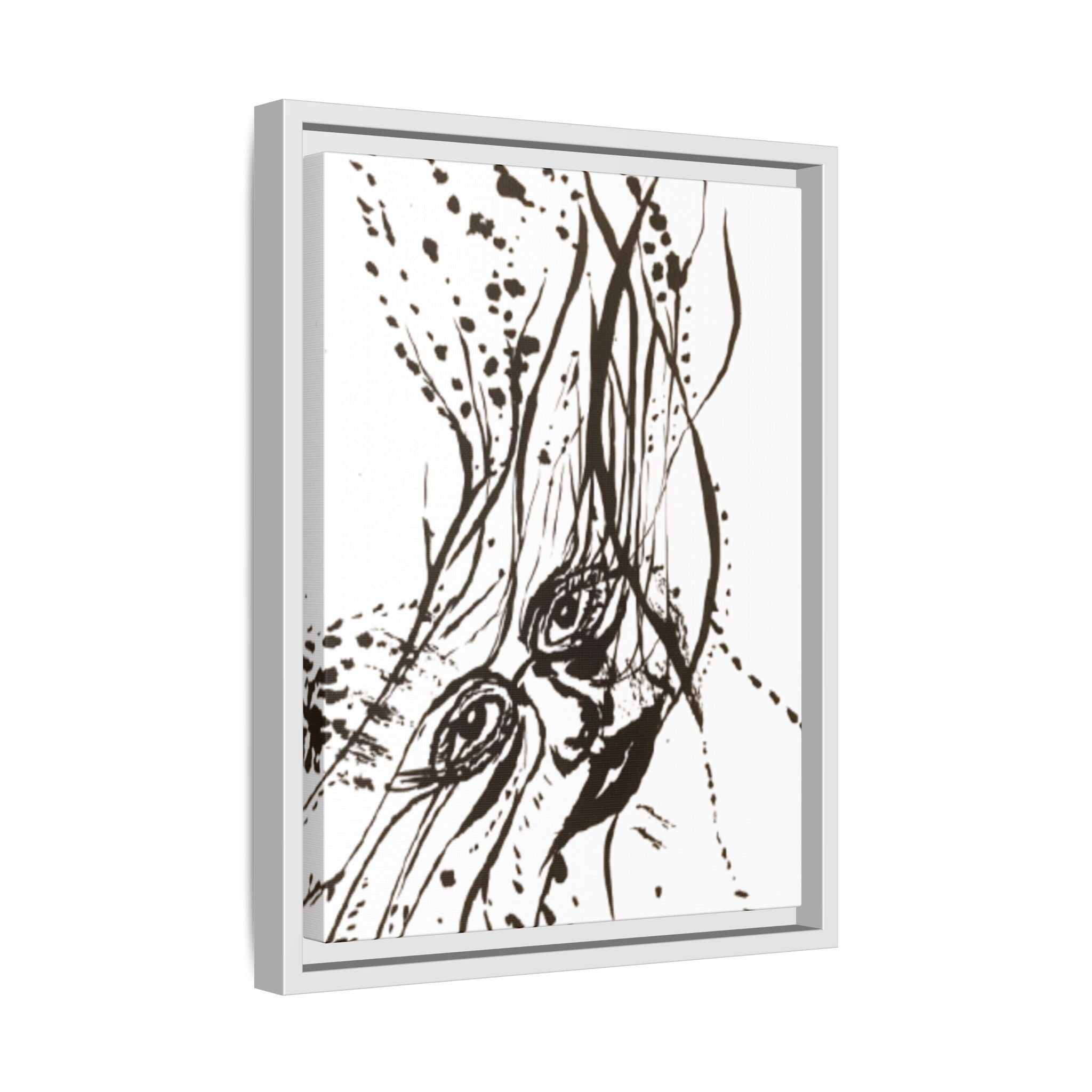 "The Ink Face" Framed Canvas Abstract Face Art Print