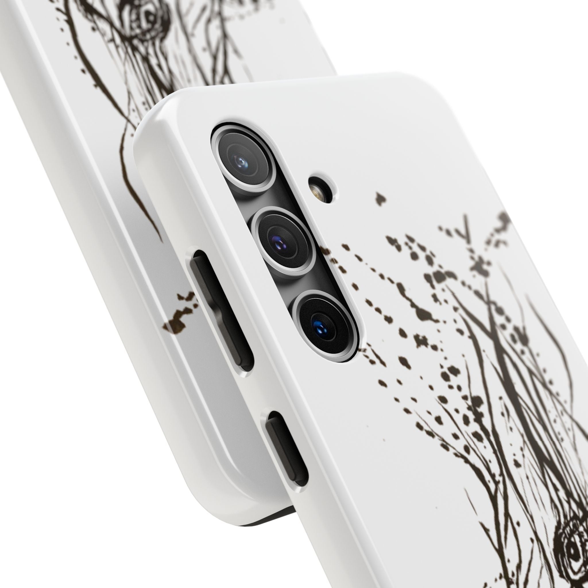 "Ink Face" Tough Phone Case — Abstract Ink Sketch Protective Cover