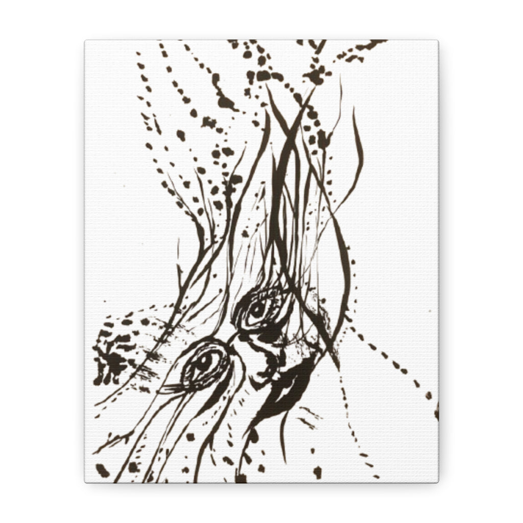 "The Ink Face" Abstract Face Art Canvas