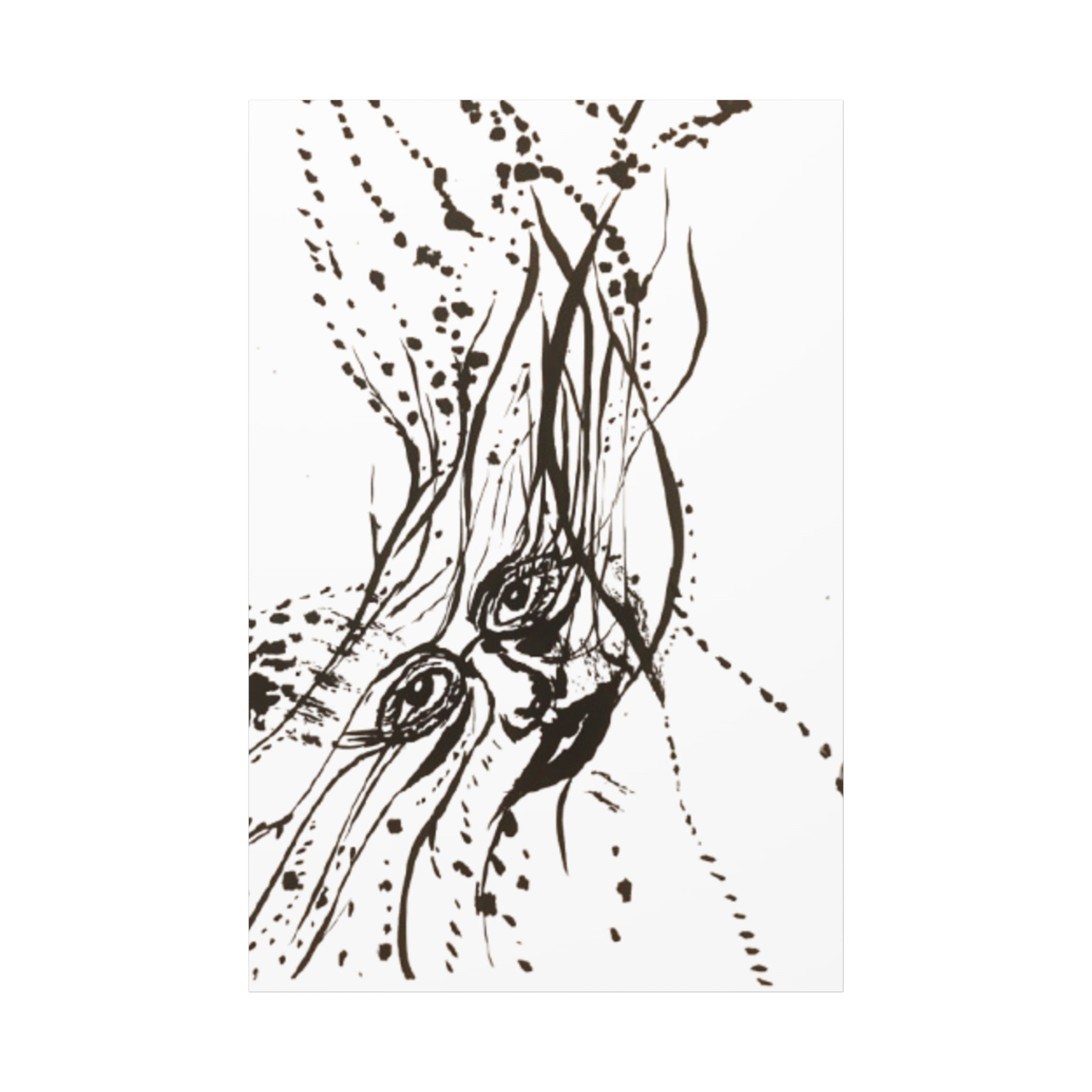 "The Ink Face" Abstract Face Art Canvas
