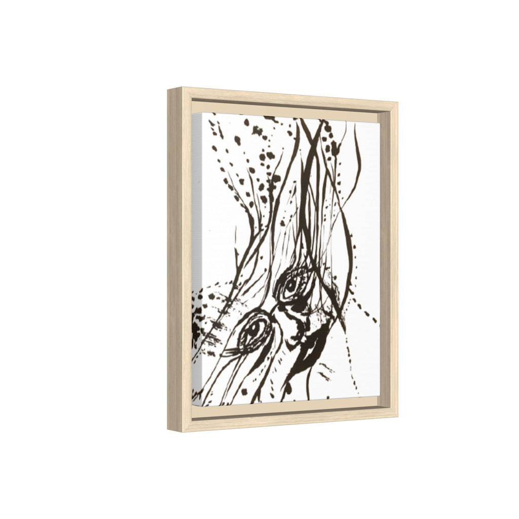 "The Ink Face" Framed Canvas Abstract Face Art Print