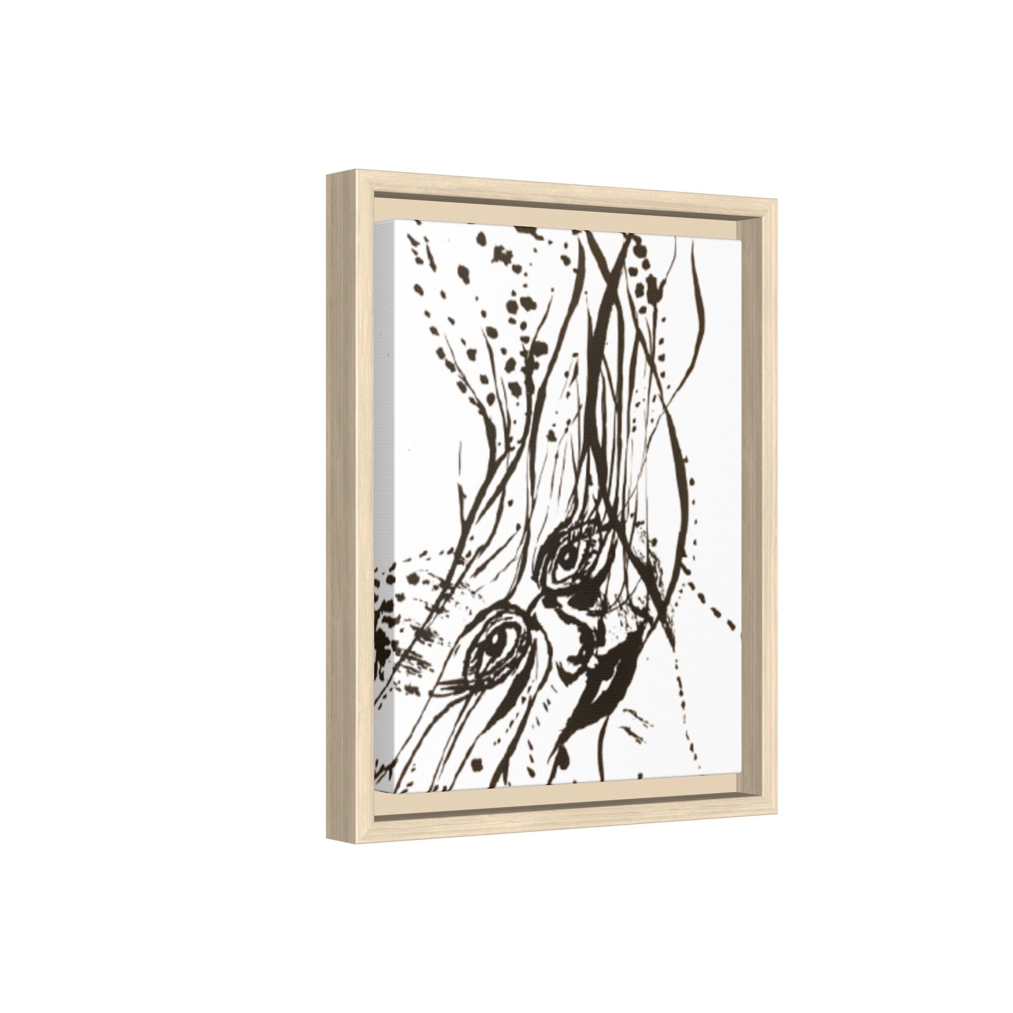"The Ink Face" Framed Canvas Abstract Face Art Print