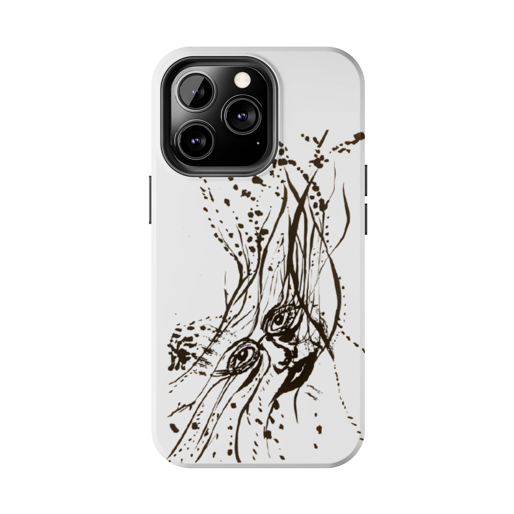 "Ink Face" Tough Phone Case — Abstract Ink Sketch Protective Cover