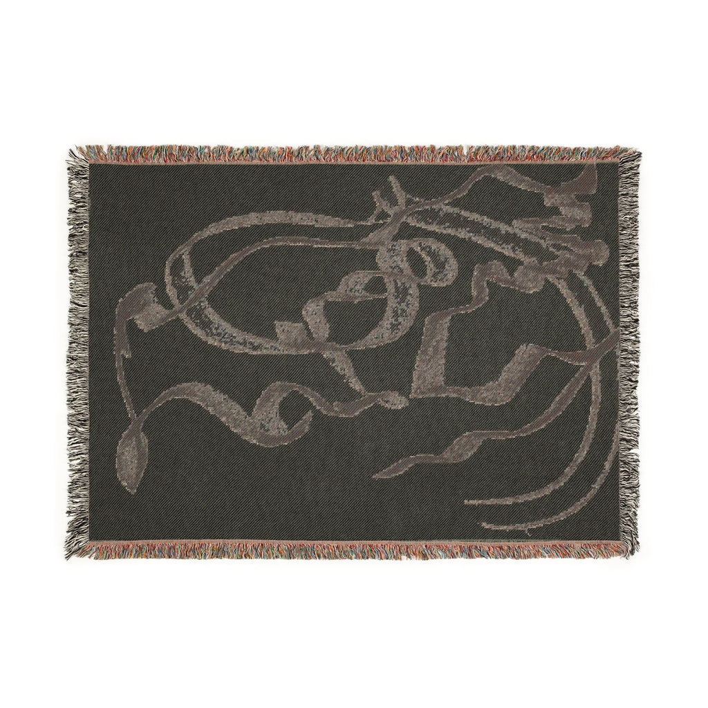 "Brushstroke" Abstract Sketch Design Woven Blanket
