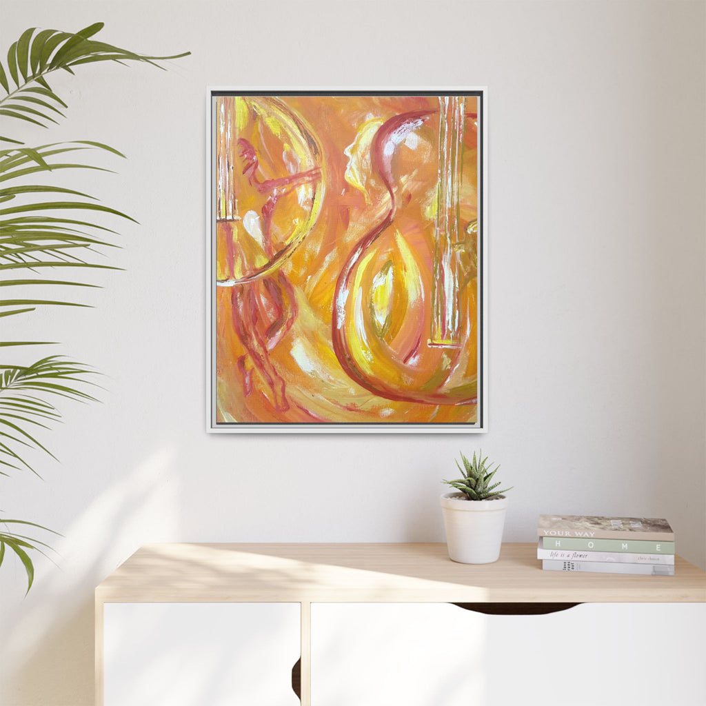 "Guitar People" Matte Framed Canvas