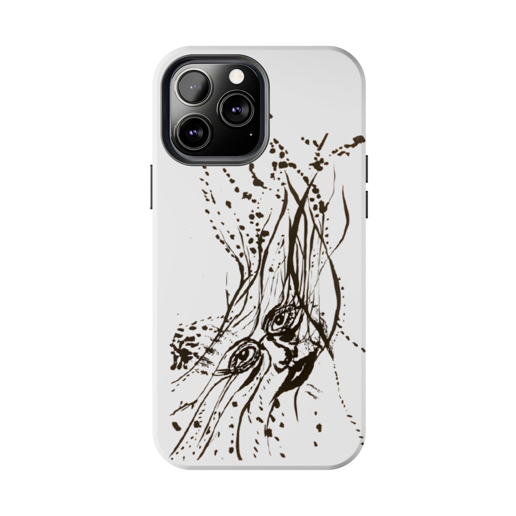 "Ink Face" Tough Phone Case — Abstract Ink Sketch Protective Cover