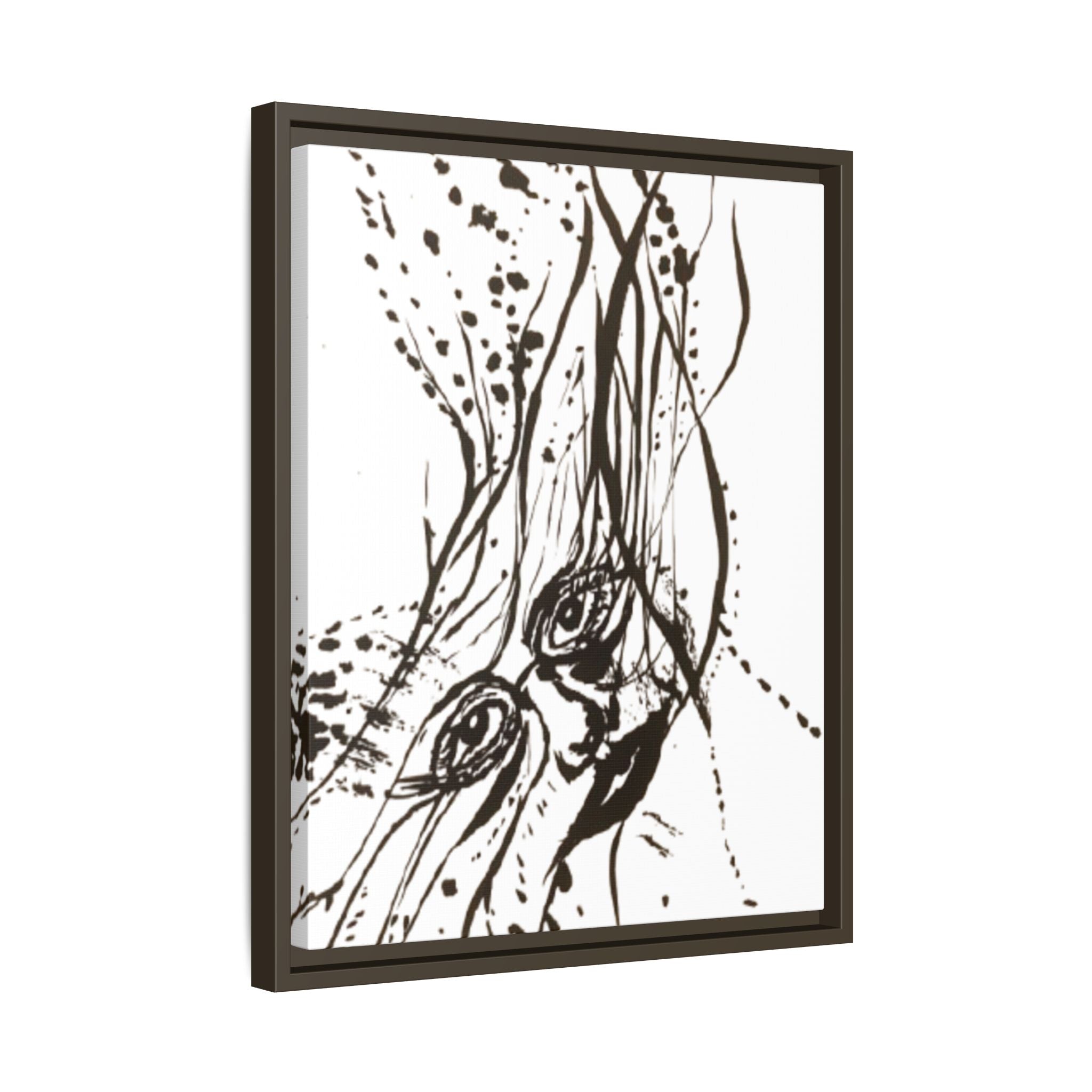 "The Ink Face" Framed Canvas Abstract Face Art Print