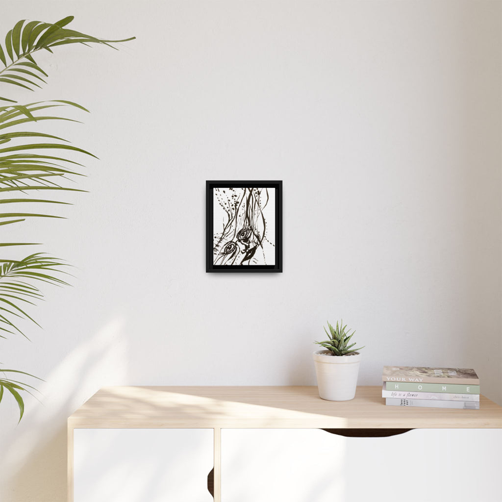 "The Ink Face" Framed Canvas Abstract Face Art Print