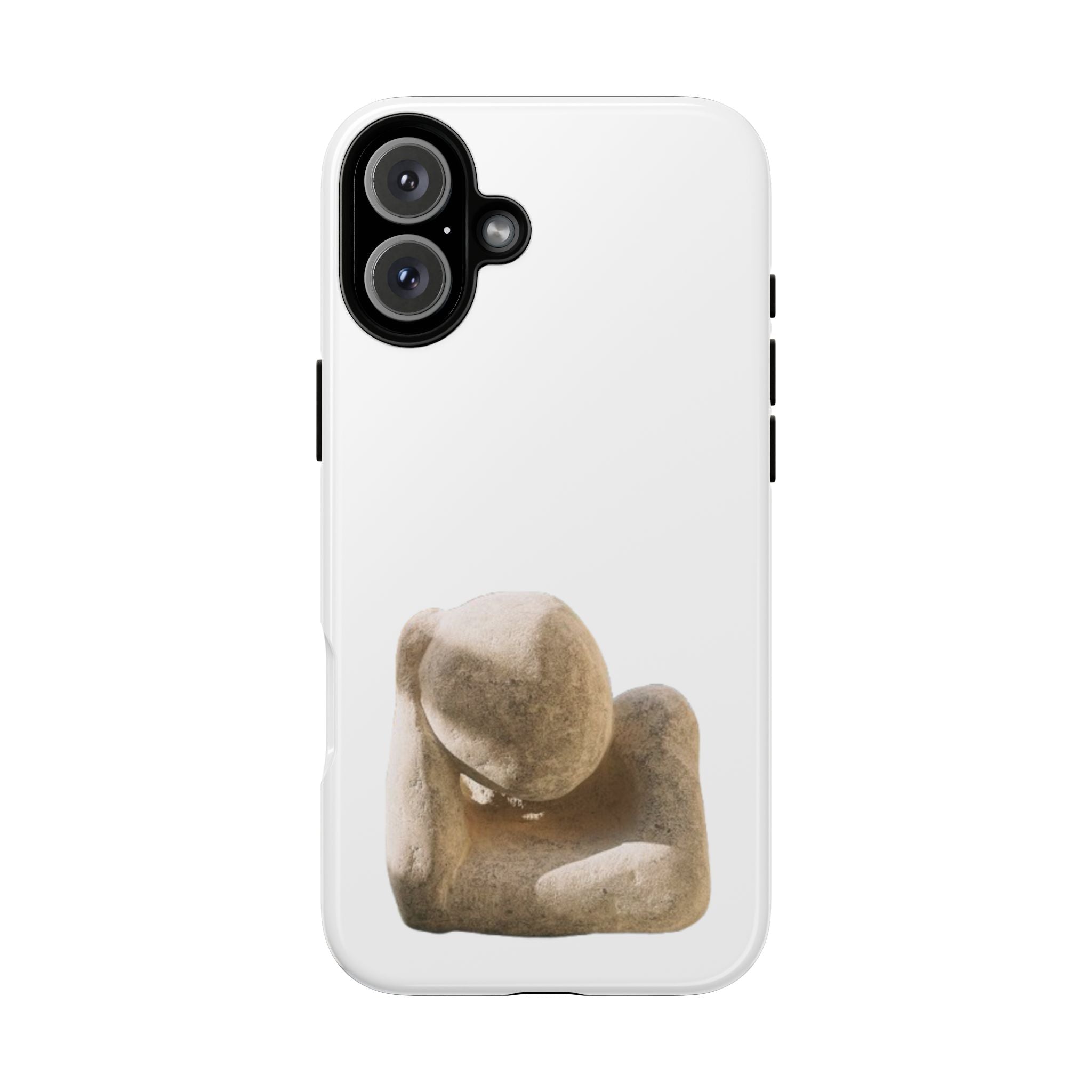 "Leaning Man" Phone Case — Minimalist Thoughtful Stone Sculpture Design