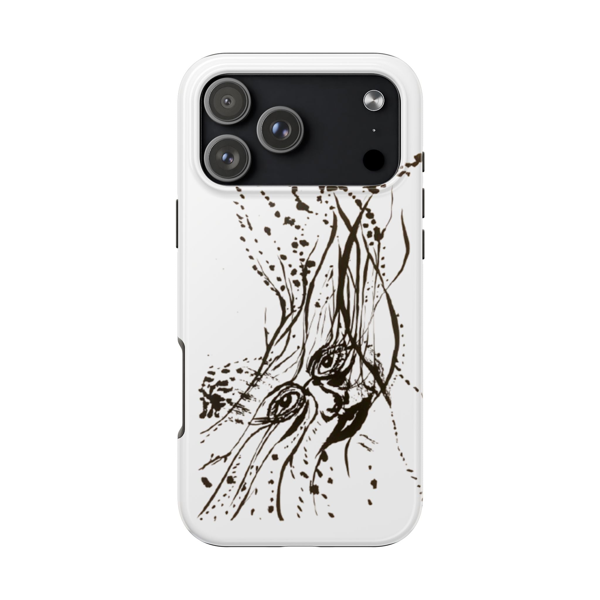 "Ink Face" Tough Phone Case — Abstract Ink Sketch Protective Cover