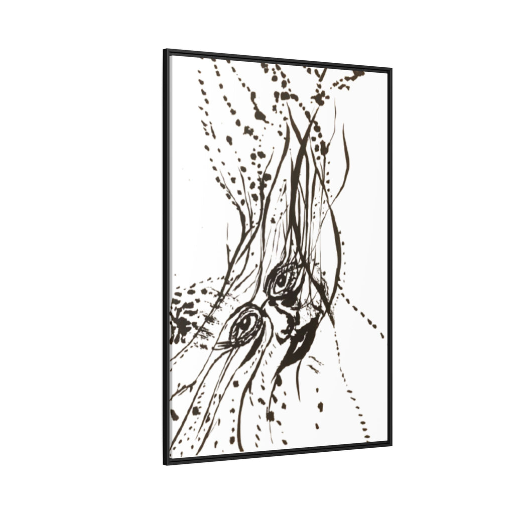 "The Ink Face" Framed Canvas Abstract Face Art Print