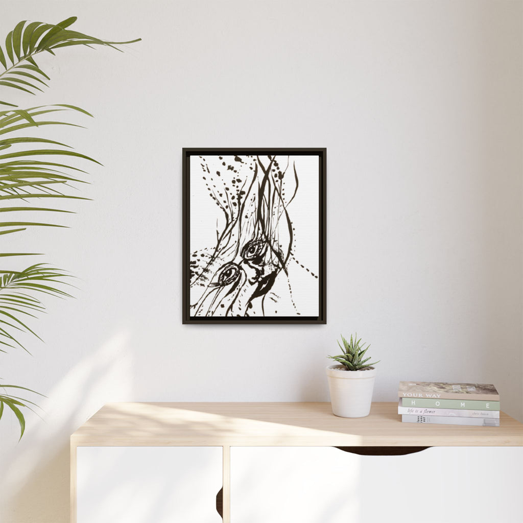 "The Ink Face" Framed Canvas Abstract Face Art Print