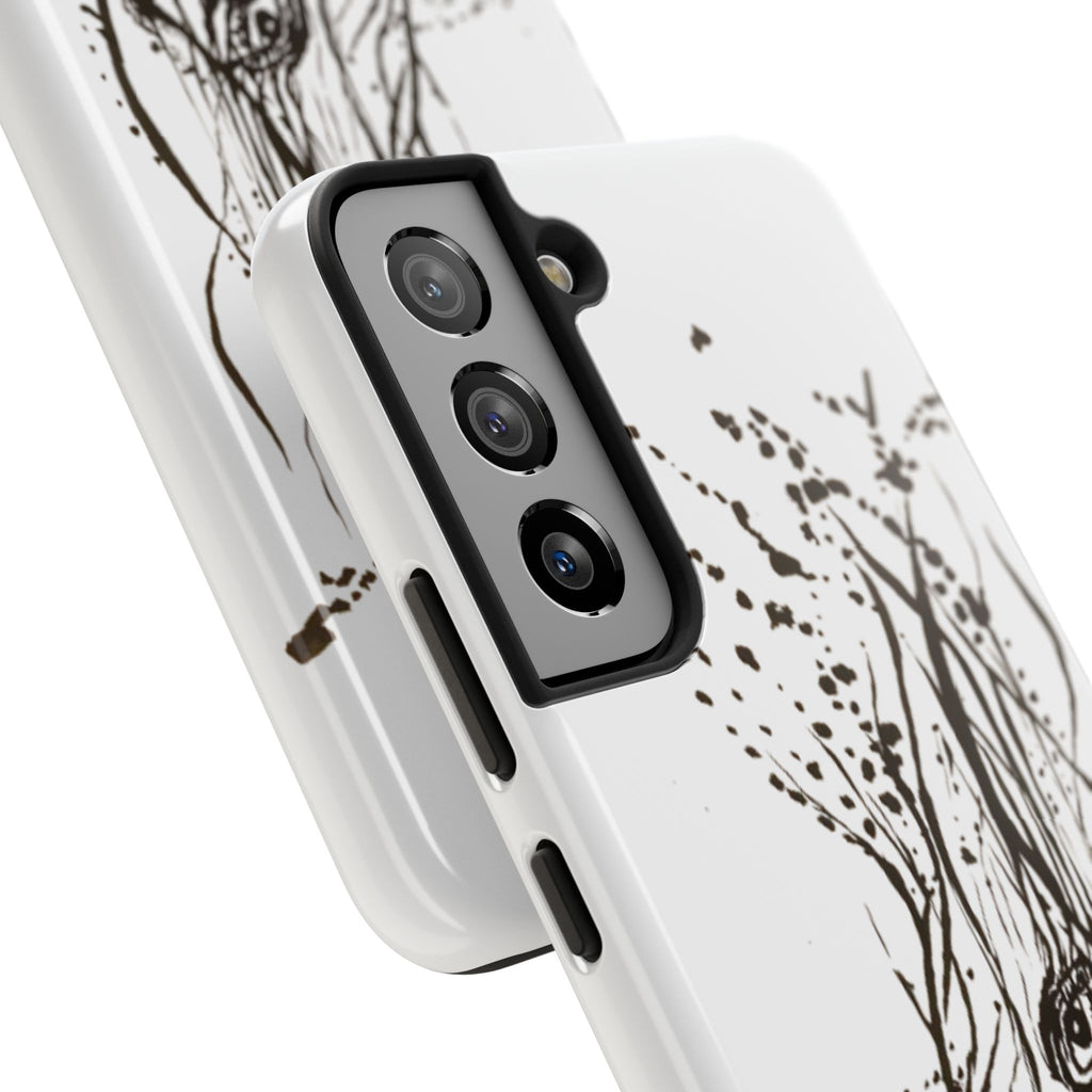 "Ink Face" Tough Phone Case — Abstract Ink Sketch Protective Cover