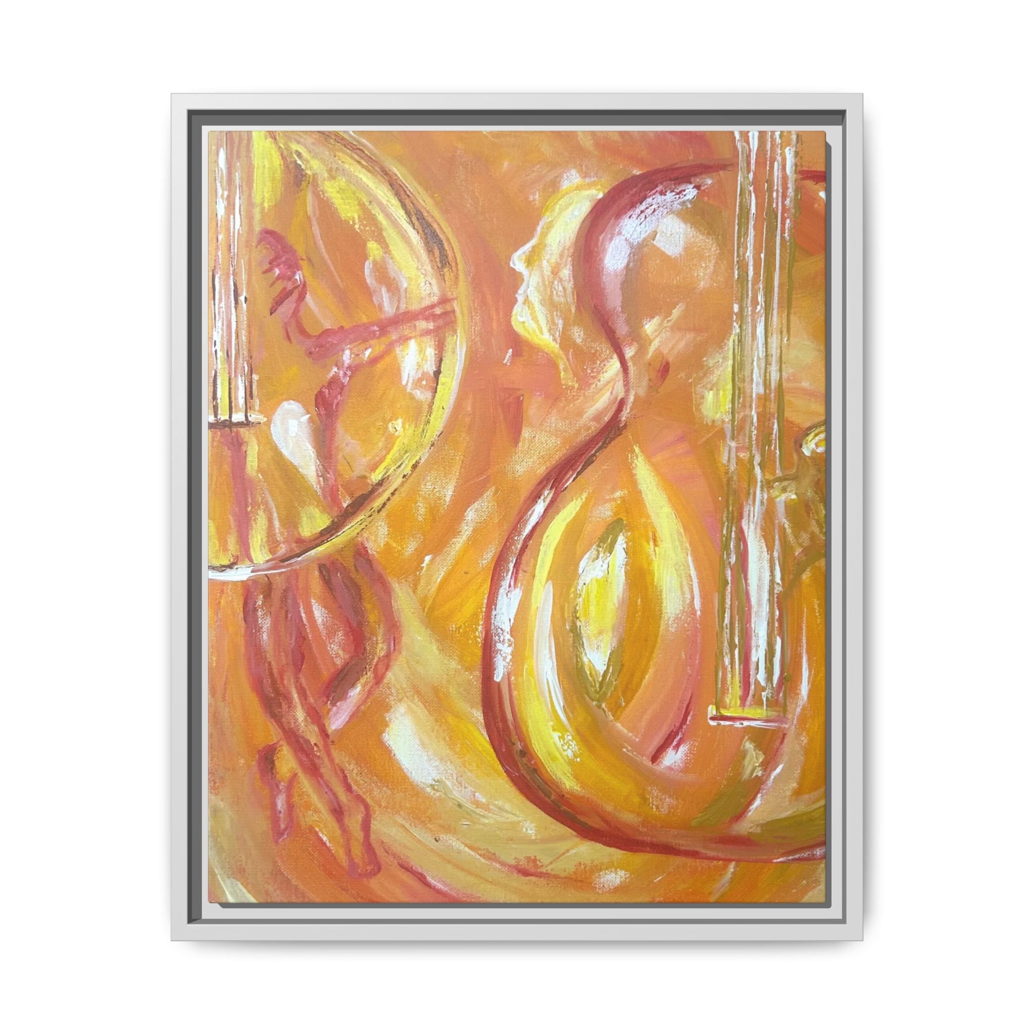"Guitar People" Matte Framed Canvas